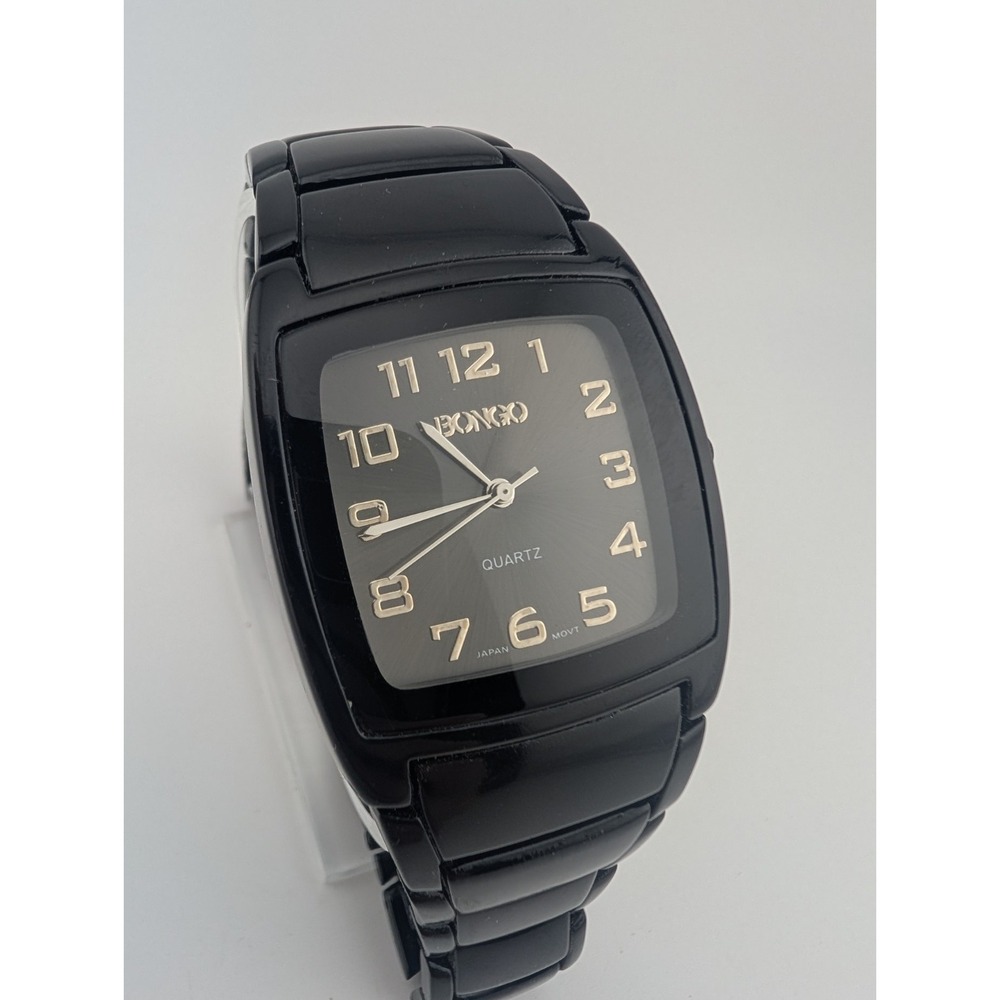 Bongo Watch Men 36mm Case Black 7.5" Band-‎ New Battery